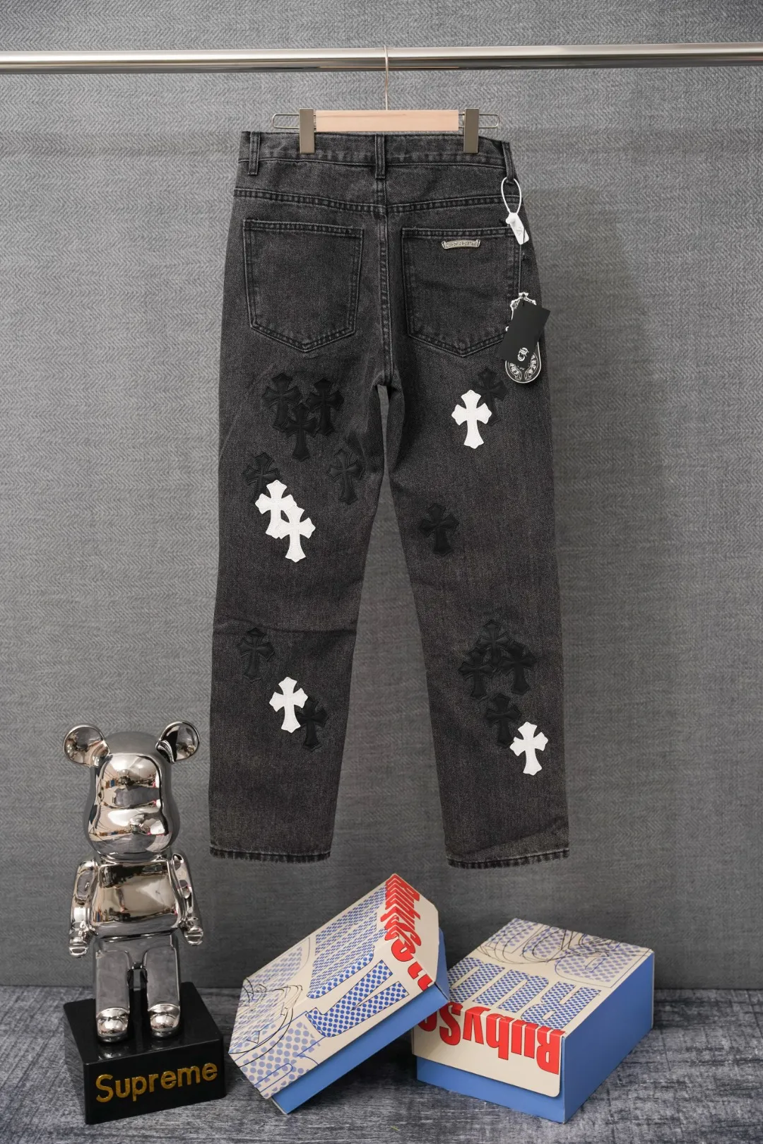 ：S 032 & Chrome Hearts Black White Same Style ：Black Size：28 30 32 34 （S-XL)